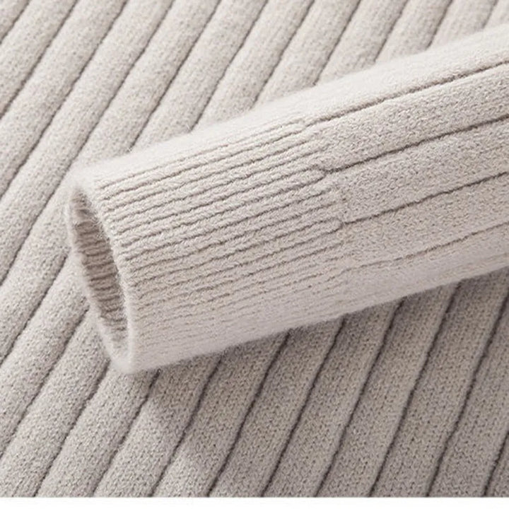 Sweter na suwak męski z dzianiny z zamkiem błyskawicznym i wysokim kołnierzem